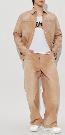 Dsquared2 Vintage-effect Denim Shirt, Mens, Beige