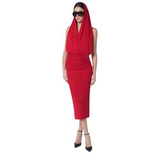Andamane Midi Dresses, female, Red, Size: XS Annie Hooded Midi Dress