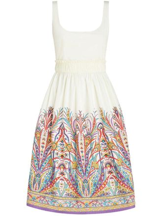Etro Abito midi con stampa - Bianco