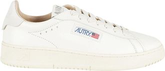 Autry Cream Dallas Low Side Logo Leather Sneakers