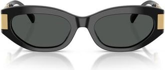 Versace 54mm Cat Eye Sunglasses in Black /Dark Grey at Nordstrom