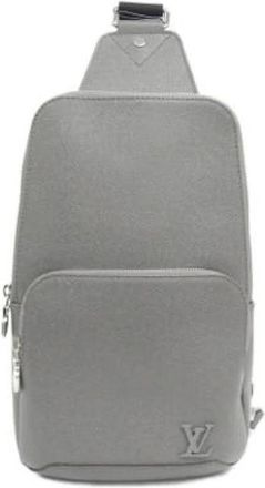 Louis Vuitton Pre-owned Cross Body Bags, male, Gray, Size: ONE SIZE Pre-owned Taiga Handbag