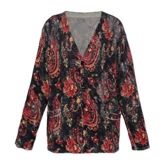 R13 Cardigans, female, Multicolor, Size: 2XS Vintage-effect Cardigan