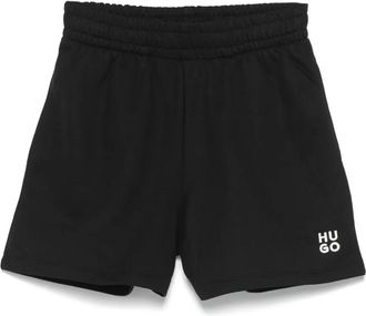 HUGO BOSS logo-embroidered cotton shorts - women - Cotton - S - Black