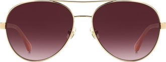 Kate Spade New York averie 58mm gradient aviator sunglasses in Red Gold /Burgundy Shaded at Nordstrom Rack