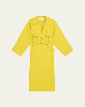 Alaia Paper Belted Midi Trench Coat