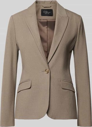 s.Oliver Black Label Slim Fit Blazer mit Viskose-Anteil in Taupe, Gr&ouml;&szlig;e 34