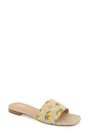 Esprit Rylee Slide Sandal in Natural Linen/Lemon at Nordstrom Rack, Size 7.5