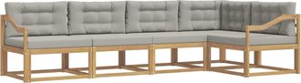 vidaXL Conjunto De Sof&aacute;s De Exterior 4 Uds. Blanco Y Gris Claro Vidaxl
