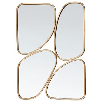 Beliani Espejo Decorativo De Pared Estilo Glamour Decoraci&oacute;n Colgante 70 X 100 Cm Dorado Diancey