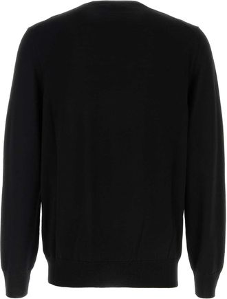 Alexander McQueen Logo-Embroidered Wool Sweater - Black