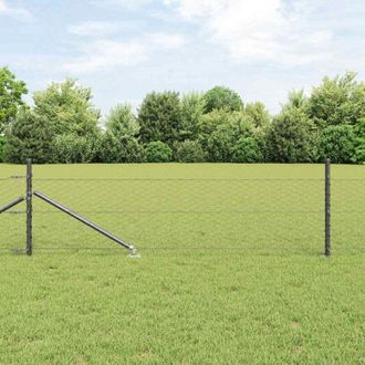 vidaXL Reja Con Postes Gris 0.4 X 25 M Acero Recubierto De Pvc Vidaxl