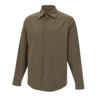 Aspesi Casual Shirts, male, Green, Size: XL Technical Poplin Shirt