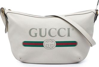 Gucci Pre-owned Gucci Grained Calfskin Logo Half Moon Crossbody Ladies N2JXU7HIMIT26O1Z