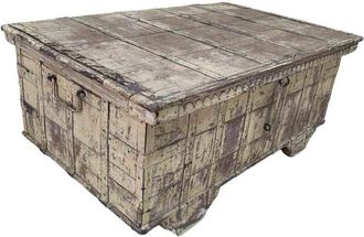 Wanderlust Deco Ba&uacute;l De Madera Artesanal 102x65x44h Cm