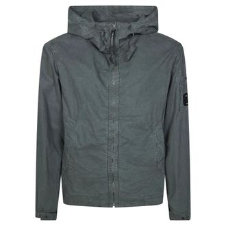 C.P. Company Light Jackets, male, Gray, Size: S Giubbotto Cappuccio
