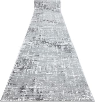 RugsX Rugsx - Alfombra De Pasillo Structural Mefe 8722 Dos Niveles De Vell&oacute;n Gris / Blanco 150 Cm Grey 150x1000 Cm