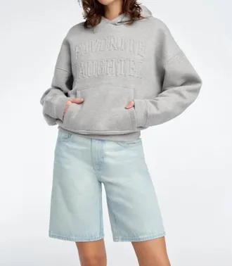 Favorite Daughter The Collegiate Embossed Hoodie In Grey