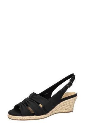 Bella Vita Cheerful Espadrille Wedge Sandal in Blk Linen at Nordstrom Rack, Size 9