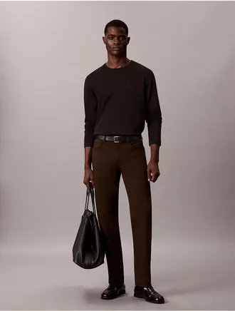 Calvin Klein Mens Straight Stretch 5-Pocket Pants - Brown - 29W x 30L