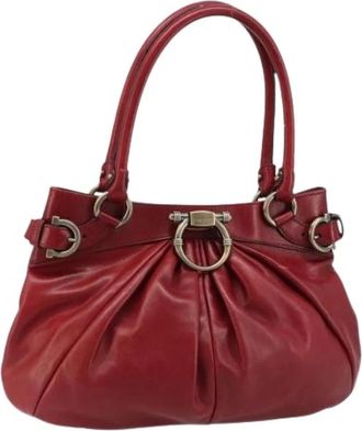 Ferragamo Pre-owned Handtas - Dames - Vintage Handtas - Rood - ONE Size - Leer - Vintage
