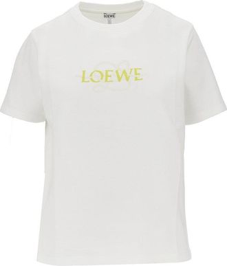 Loewe Embroidered cotton-blend T-shirt Woman S