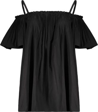 Red Valentino Top met blootliggende schouders - Dames - Blouses - Zwart - XS - Katoen - Overhemden