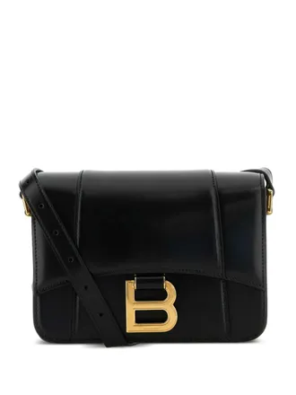 Balenciaga Hourglass Flap Bag leren tas - Zwart