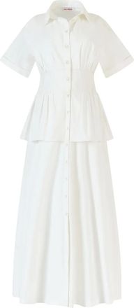Rosie Assoulin Abito midi in cotone - Bianco