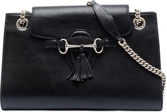 Gucci Pre-owned Womens Large Leather Emily Shoulder Bag - Black - One Size