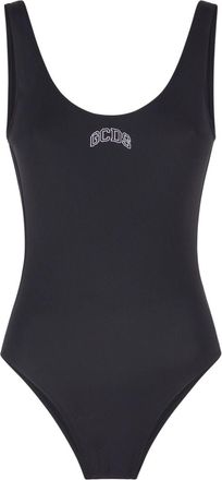 GCDS logo-print low-back swimsuit - women - Nylon/Spandex/Elastane/Polyester/Spandex/Elastane - M - Black