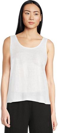 Eileen Fisher Scoop Neck Tank Top Womens Clothing White : 1X, Lyocell/Spandex/Tencel