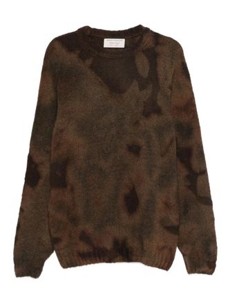 Original Vintage Style Tie-dye crew-neck sweater - Beige