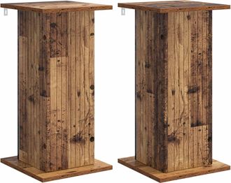 vidaXL Soporte De Plantas 2 Uds. Madera Envejecida 30,5 X 30 X 60,5 Cm Vidaxl