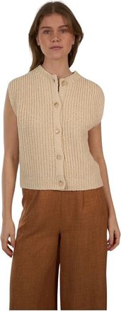 By-Bar Amsterdam Truien & Vesten, Dames, Beige, XS, Katoen, Gebreide Spencer
