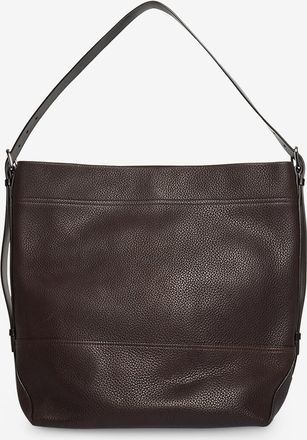 Christophe Lemaire Rechteckige Schultertasche aus genarbtem Leder