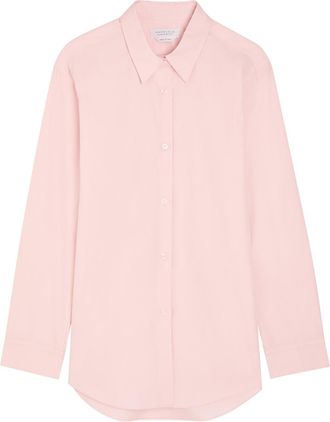 Gabriela Hearst Reyes Logo-embroidered Cotton-poplin Shirt - Light Pink - 46 (UK14 / L)