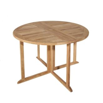 Macabane Mesa de jard&iacute;n plegable de madera de teca para 4/5 personas