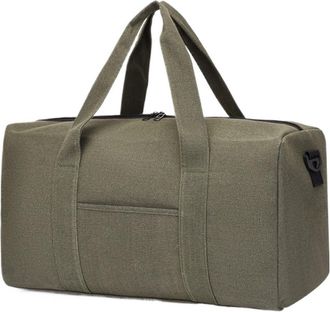 Generic Compatible For Men Folding Travel Bag Large Capacity Canvas Unisex Luggage Storage Outdoor Portable Shoulder Fitness Duffel(Army Green S)