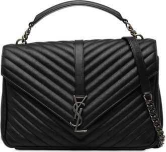 Saint Laurent Pre-owned Saint Laurent Large Chevron Sheepskin Monogram College Bag Ladies U784H9XK4ME6JJK2