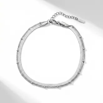 Pompeii3 Stefanie Anklet Silver Plated 9.25 with 1.5 Extender
