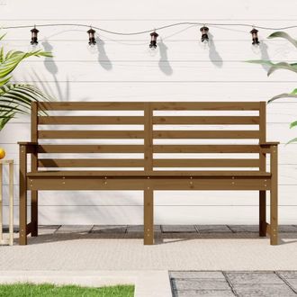 vidaXL Vidaxl - Banco De Jard&iacute;n Madera Maciza Pino Marr&oacute;n Miel 159,5x48x91,5 Cm