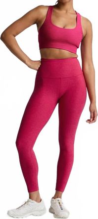 Beyond Yoga Caught In The Midi Legging In Berry Red Heather