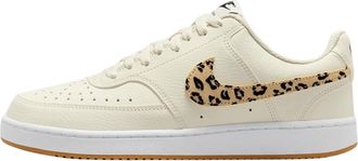 Nike HF9552 Womens Court Vision Trainers in White Leopard - Off-White Leather - Size UK 4.5