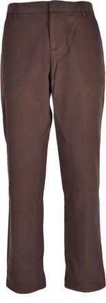 Dondup Relaxed Fit Brown Trousers with Zip Closure and Practical Pockets