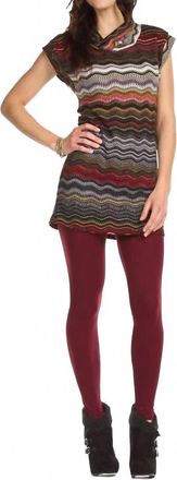Papillon Chevron Stripe Cowl Neck Dress In Hot Mama