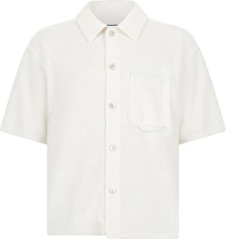 Wooyoungmi Short-Sleeve Cotton Shirt - Heren - Korte mouwen Overhemden - Wit - L - Katoen - Overhemden