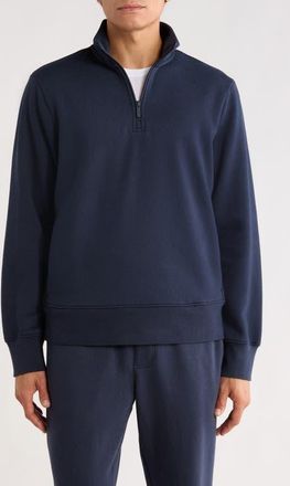 Zella Vital Fleece Quarter Zip Pullover in Navy Eclipse at Nordstrom, Size Xx-Large