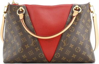 Louis Vuitton V Tote MM leren schoudertas met monogram canvas - Bruin