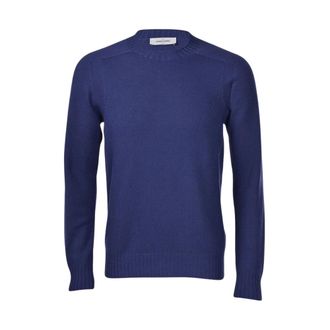 Gran Sasso Girocollo Super Geelong - male - Gran Sasso - Round-neck Knitwear - Blue - 2XL - Knitwear